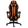 Silla gaming con reposapiés cuero sintético negro y naranja en Sillas de oficina | Comprar online en Foru.es