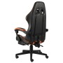 Silla gaming con reposapiés cuero sintético negro y naranja en Sillas de oficina | Comprar online en Foru.es