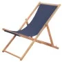 Silla de playa plegable de tela y estructura de madera azul de vidaXL, Sillas de jardín - Ref: Foro24-44000, Precio: 57,12 €,...