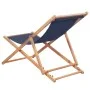 Silla de playa plegable de tela y estructura de madera azul de vidaXL, Sillas de jardín - Ref: Foro24-44000, Precio: 57,12 €,...