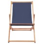 Silla de playa plegable de tela y estructura de madera azul de vidaXL, Sillas de jardín - Ref: Foro24-44000, Precio: 50,06 €,...