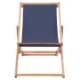 Silla de playa plegable de tela y estructura de madera azul de vidaXL, Sillas de jardín - Ref: Foro24-44000, Precio: 57,12 €,...