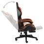Silla gaming con reposapiés cuero sintético negro y naranja en Sillas de oficina | Comprar online en Foru.es