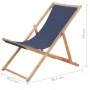 Silla de playa plegable de tela y estructura de madera azul de vidaXL, Sillas de jardín - Ref: Foro24-44000, Precio: 57,12 €,...