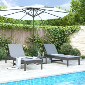 Tumbonas con mesa 2 uds madera maciza de pino gris de , Tumbonas - Ref: Foro24-3157681, Precio: 242,71 €, Descuento: %