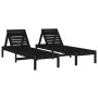 Tumbonas con mesa 2 uds madera maciza de pino negro de , Tumbonas - Ref: Foro24-3157683, Precio: 239,41 €, Descuento: %