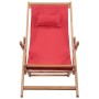 Silla de playa plegable de tela y estructura de madera roja de vidaXL, Sillas de jardín - Ref: Foro24-43995, Precio: 66,57 €,...