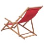 Silla de playa plegable de tela y estructura de madera roja de vidaXL, Sillas de jardín - Ref: Foro24-43995, Precio: 66,57 €,...