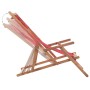 Silla de playa plegable de tela y estructura de madera roja de vidaXL, Sillas de jardín - Ref: Foro24-43995, Precio: 66,57 €,...