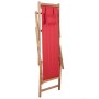 Silla de playa plegable de tela y estructura de madera roja de vidaXL, Sillas de jardín - Ref: Foro24-43995, Precio: 66,57 €,...