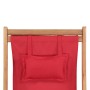Silla de playa plegable de tela y estructura de madera roja de vidaXL, Sillas de jardín - Ref: Foro24-43995, Precio: 66,57 €,...