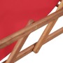 Silla de playa plegable de tela y estructura de madera roja de vidaXL, Sillas de jardín - Ref: Foro24-43995, Precio: 66,57 €,...