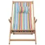 Silla de playa plegable tela y estructura de madera multicolor de vidaXL, Sillas de jardín - Ref: Foro24-43998, Precio: 79,70...