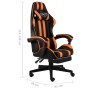 Silla gaming con reposapiés cuero sintético negro y naranja en Sillas de oficina | Comprar online en Foru.es