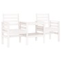 Banco de jardín con mesa 2 plazas madera maciza de pino blanco de , Bancos de jardín - Ref: Foro24-825157, Precio: 174,28 €, ...
