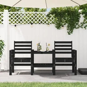 Banco de jardín con mesa 2 plazas madera maciza de pino negro de , Bancos de jardín - Ref: Foro24-825160, Precio: 172,05 €, D...