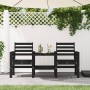 Banco de jardín con mesa 2 plazas madera maciza de pino negro de , Bancos de jardín - Ref: Foro24-825160, Precio: 174,37 €, D...