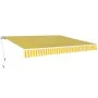 Toldo plegable de operación manual 400 cm amarillo y blanco de vidaXL, Toldos - Ref: Foro24-275574, Precio: 526,41 €, Descuen...
