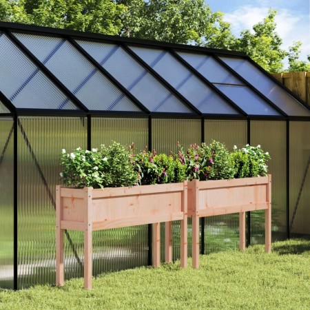 Jardineras con patas 2 uds madera maciza de abeto Douglas de , Maceteros y jardineras - Ref: Foro24-837571, Precio: 137,08 €,...