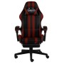 Silla gaming con reposapiés cuero sintético negro y rojo tinto en Sillas de oficina | Comprar online en Foru.es