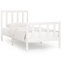 Estructura de cama madera maciza de pino blanco 100x200 cm de , Camas y somieres - Ref: Foro24-3106824, Precio: 126,46 €, Des...