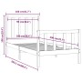 Estructura de cama madera maciza de pino blanco 100x200 cm de , Camas y somieres - Ref: Foro24-3106824, Precio: 126,46 €, Des...
