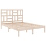 Estructura de cama madera maciza 150x200 cm de , Camas y somieres - Ref: Foro24-3105955, Precio: 125,88 €, Descuento: %