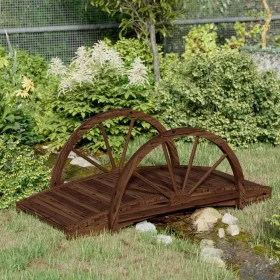 Puente de jardín con media rueda madera maciza abeto 99x50x38cm de , Puentes de jardín - Ref: Foro24-363338, Precio: 98,97 €,...
