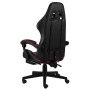Silla gaming con reposapiés cuero sintético negro y rojo tinto en Sillas de oficina | Comprar online en Foru.es