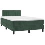 Cama box spring colchón y LED terciopelo verde oscuro 120x200cm de , Camas y somieres - Ref: Foro24-3134516, Precio: 380,68 €...