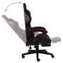 Silla gaming con reposapiés cuero sintético negro y rojo tinto en Sillas de oficina | Comprar online en Foru.es