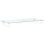 Soporte de monitor vidrio templado y metal blanco 80x35x8 cm de , Bases y elevadores para ordenadores - Ref: Foro24-374221, P...