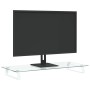 Soporte de monitor vidrio templado y metal blanco 80x35x8 cm de , Bases y elevadores para ordenadores - Ref: Foro24-374221, P...