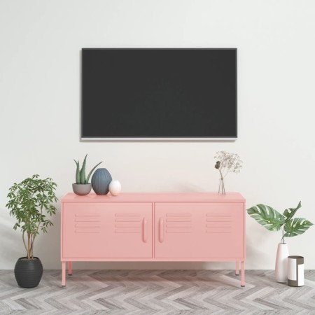 Mueble para TV de acero rosa 105x35x50 cm de , Muebles TV - Ref: Foro24-336229, Precio: 130,89 €, Descuento: %
