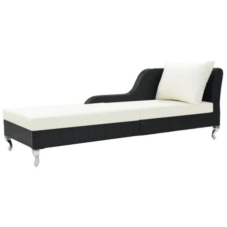 Garden lounger with black synthetic rattan cushion by vidaXL, Loungers - Ref: Foro24-44749, Price: 316,57 €, Discount: %