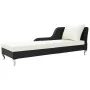 Tumbona de jardín con cojín ratán sintético negro de vidaXL, Tumbonas - Ref: Foro24-44749, Precio: 316,57 €, Descuento: %
