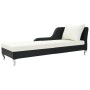Tumbona de jardín con cojín ratán sintético negro de vidaXL, Tumbonas - Ref: Foro24-44749, Precio: 321,00 €, Descuento: %