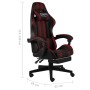 Silla gaming con reposapiés cuero sintético negro y rojo tinto en Sillas de oficina | Comprar online en Foru.es