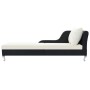 Tumbona de jardín con cojín ratán sintético negro de vidaXL, Tumbonas - Ref: Foro24-44749, Precio: 321,00 €, Descuento: %