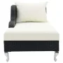 Tumbona de jardín con cojín ratán sintético negro de vidaXL, Tumbonas - Ref: Foro24-44749, Precio: 316,57 €, Descuento: %