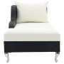 Tumbona de jardín con cojín ratán sintético negro de vidaXL, Tumbonas - Ref: Foro24-44749, Precio: 321,00 €, Descuento: %