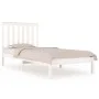 Solid white pine wood bed frame 75x190 cm by , Beds and slatted bases - Ref: Foro24-3103804, Price: 98,43 €, Discount: %