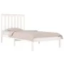 Solid white pine wood bed frame 75x190 cm by , Beds and slatted bases - Ref: Foro24-3103804, Price: 98,43 €, Discount: %