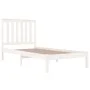 Solid white pine wood bed frame 75x190 cm by , Beds and slatted bases - Ref: Foro24-3103804, Price: 98,43 €, Discount: %