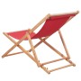 Silla de playa plegable de tela y estructura de madera roja de vidaXL, Sillas de jardín - Ref: Foro24-43999, Precio: 42,87 €,...