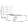 Solid white pine wood bed frame 75x190 cm by , Beds and slatted bases - Ref: Foro24-3103804, Price: 98,43 €, Discount: %