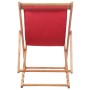 Silla de playa plegable de tela y estructura de madera roja de vidaXL, Sillas de jardín - Ref: Foro24-43999, Precio: 42,87 €,...