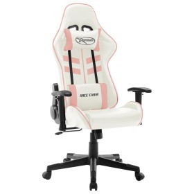 Silla de gaming de cuero sintético blanco y rosa en Sillas gaming | Comprar online en Foru.es