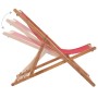 Silla de playa plegable de tela y estructura de madera roja de vidaXL, Sillas de jardín - Ref: Foro24-43999, Precio: 42,87 €,...