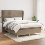 Cama box spring con colchón tela gris taupe 140x190 cm de , Camas y somieres - Ref: Foro24-3128681, Precio: 531,24 €, Descuen...